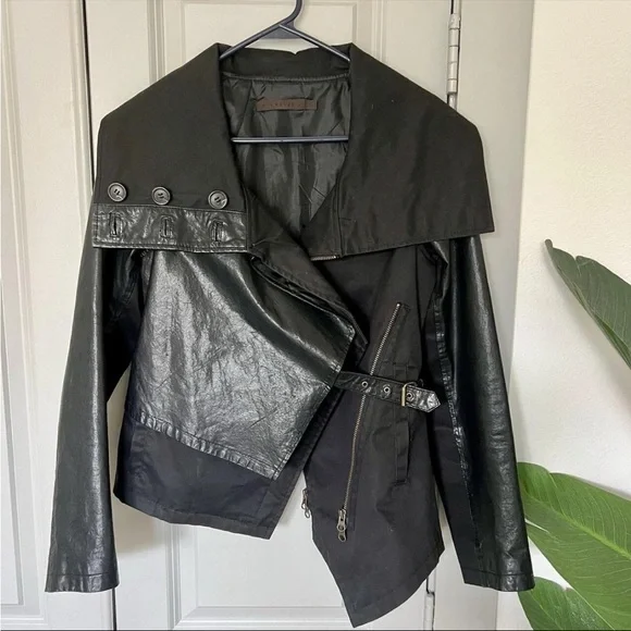 Nicholas K Black Leather Asymmetrical Jacket - Picture 3 of 5